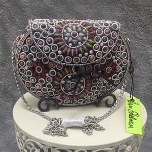 Sam Edelman "Bohemian Embellished Stone Collection Multicolor Purse
